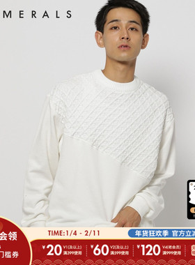 NUMERALS T恤男25春季日系运动设计感拼接通勤长袖套头衫963421