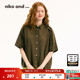 日系木耳边褶皱短袖 niko 上衣320854 女2025夏季 新款 and ...衬衫