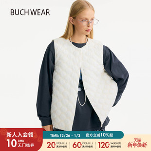 宽松菱格绗缝夹棉马甲外套602753 新款 BUCH WEAR马甲女2025冬季