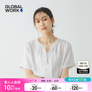 WORK 通勤休闲短袖 衬衫 新款 上衣288566 女2025夏季 GLOBAL