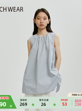 BUCH WEAR衬衫女2025春季无袖休闲少女简约上衣148255
