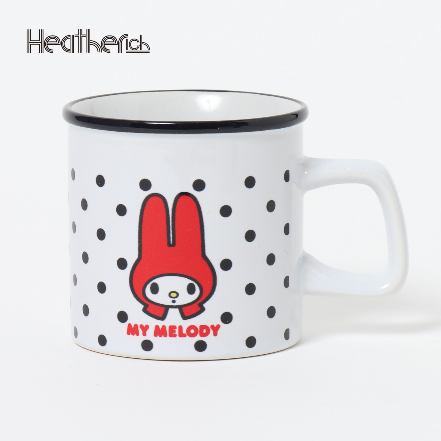 Heatherich Sanrio联名2025新款可爱简约美乐蒂波点马克杯599672