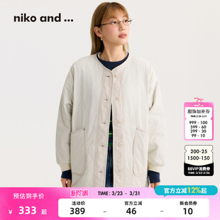 新款 ...棉服女2026春季 大口袋宽松绗缝外套592596 and niko