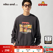 and ...卫衣男女同款 2026春季 niko 新款 加菲猫卡通印花上衣633123