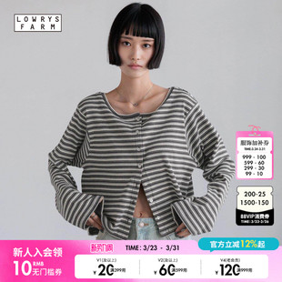 FARM针织衫 多穿法开衫 女2026春季 条纹短款 660723 新款 LOWRYS