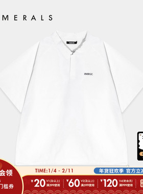 NUMERALS T恤男夏季新款休闲字母印花休闲抽绳日系上衣126092