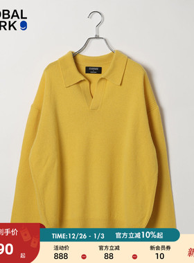 GLOBAL WORK羊绒衫女2025冬季新款康赛妮山羊绒海鸥领毛衣633016