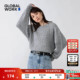 WORK 毛衣女2025冬季 新款 GLOBAL 质感面料宽松格纹编织衫 581175