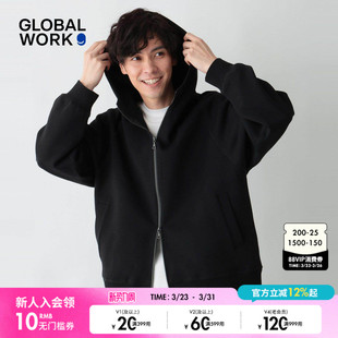 新款 卫衣男2026春季 双头拉链含棉连帽外套638082 WORK GLOBAL