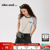and 短袖 ...T恤女夏季 时尚 niko 气日系短款 新款 休闲元 118845
