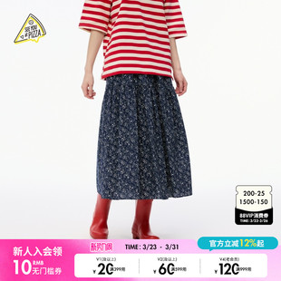 新款 SEE PIZZA半身裙女2025夏季 清新休闲碎花裙子570690 YOU