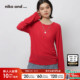 and ...T恤女2026春季 新款 niko 红色圆领舒适长袖 上衣639782