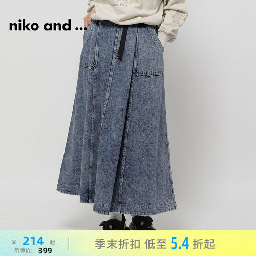 nikoand...半身裙女牛仔裙宽松