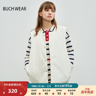 叠穿气质纯色流行棉服马甲323070 新款 BUCH WEAR马夹女2025冬季