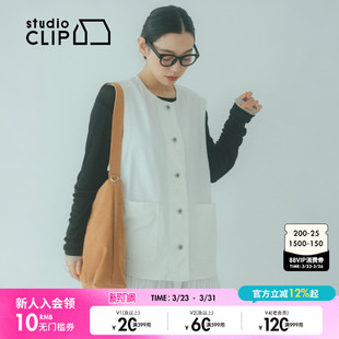 新款 马夹女2026夏季 气质通勤轻熟风棉质背心242148 CLIP studio