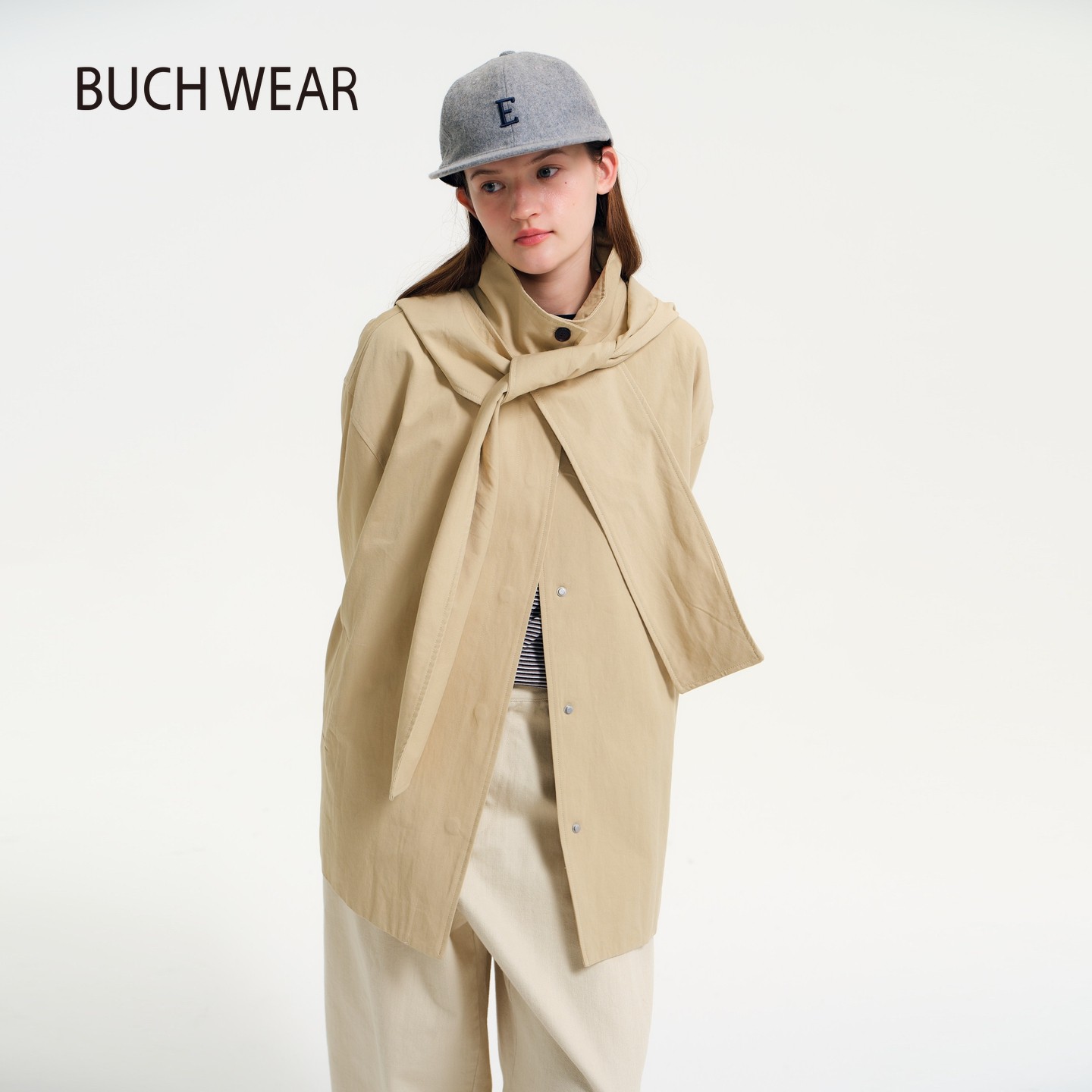 BUCH WEAR外套女2026春季新款设计感系带连帽可拆卸风衣654296,女装/女士精品,短外套,淘宝优惠券,粉丝福利购,淘宝优惠卷