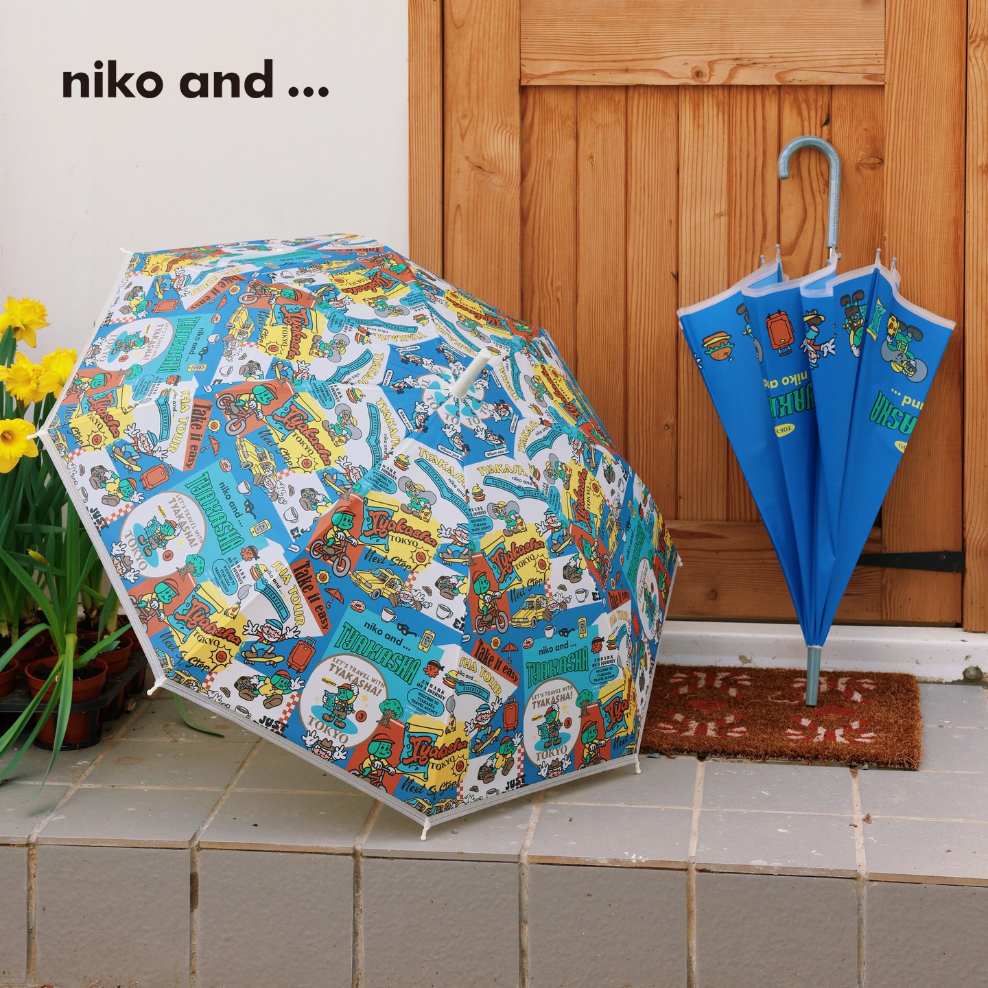 niko and ... TYAKASHA合作系列2026新款卡通印花长柄雨伞664815