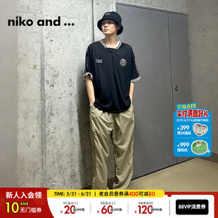 niko and ...T恤男夏季新款时尚刺绣休闲网纱透视上衣130233