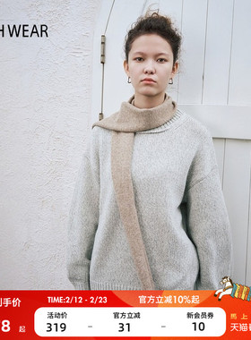 BUCH WEAR毛针织衫女2025冬季时尚宽松日系羊毛混纺毛衣253139