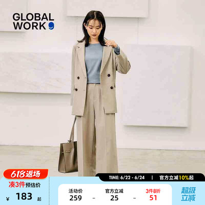 GLOBAL WORK 休闲裤女2026春季新款商务女士日系直筒裤253482