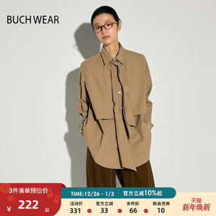 宽松日系翻领中长款 BUCH 时尚 女2025春季 上衣249720 WEAR衬衫