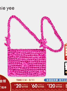 tiy nie yee单肩包女新款编织蝴蝶结日系斜挎包283998