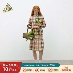 PIZZA连衣裙女2025年春秋新款 格子流行长裙326826 YOU SEE