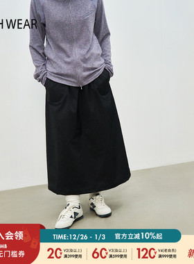 BUCH WEAR半身裙女冬季新款纯色抽绳休闲日系充棉半裙323062