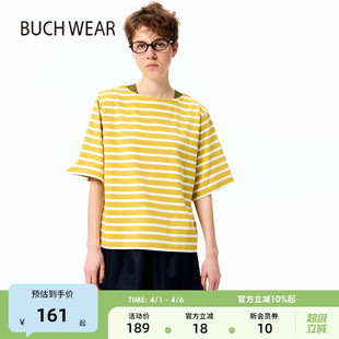 宽松小清新条纹短袖 BUCH 325517 时尚 新款 WEAR T恤女2026年夏季