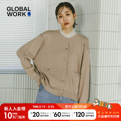 GLOBAL WORK 针织衫女2025冬季新款宽松圆领毛衣577879