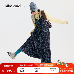 niko and ...连衣裙女[十五]2026春季新款碎花吊带长裙654821