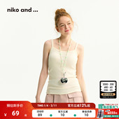 and ...背心吊带2025夏季 新款 niko 时尚 女士彩色带胸垫吊带234810