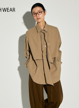 BUCH WEAR衬衫女2025春季时尚宽松日系翻领中长款上衣249720