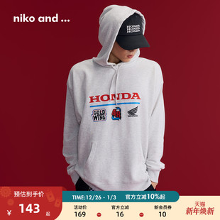 抽绳连帽长袖 niko 新款 ...Honda系列2025冬季 卫衣602429 and