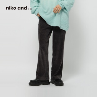 and 休闲简约垂感针织裤 ...长裤 新款 574377 女2025秋季 niko