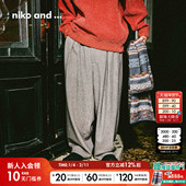 日常简约纯色宽松休闲裤 niko 568998 男2025冬季 新款 and ...长裤