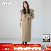 新款 LOWRYS FARM连衣裙女冬季 淑女荷叶领日系针织长裙150554