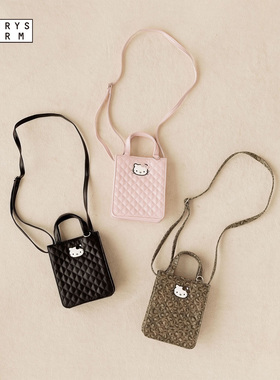 LOWRYS FARM Sanrio联名2025新款Kitty菱格刺绣斜挎包580256