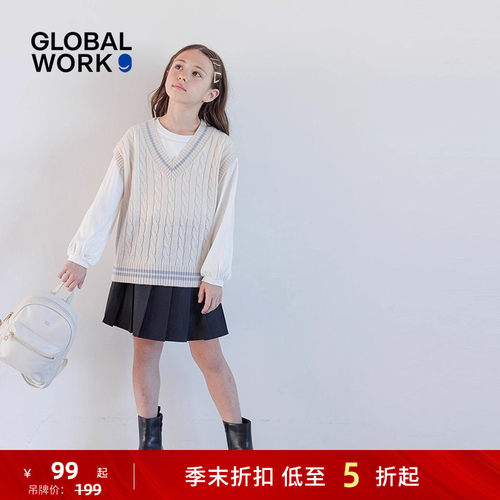 GLOBALWORK学院风百褶裙