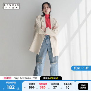 LOWRYS FARM外套女冬季新款时尚流行气质宽松毛呢大衣116453