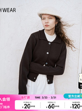 BUCH WEAR毛衣女2025春季时尚小清新系扣羊毛混纺外套253147