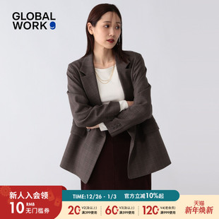 通勤西装 GLOBALWORK 气质纯色修身 新款 587828 外套女2025冬季