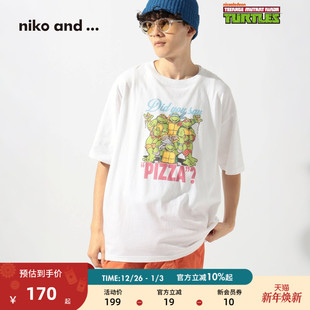 and 2025夏季 ...忍者神龟 Betty合作款 男女T恤574332 加菲猫 niko