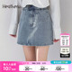 Heatherich半身裙女2025春夏新款 水洗小个子日系牛仔裙320069 时尚