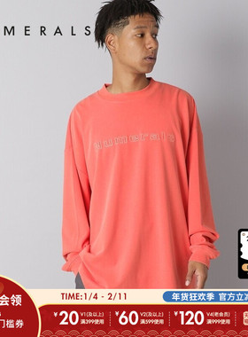 NUMERALS T恤男春季新款运动宽松流行气质字母印花长袖上衣140351