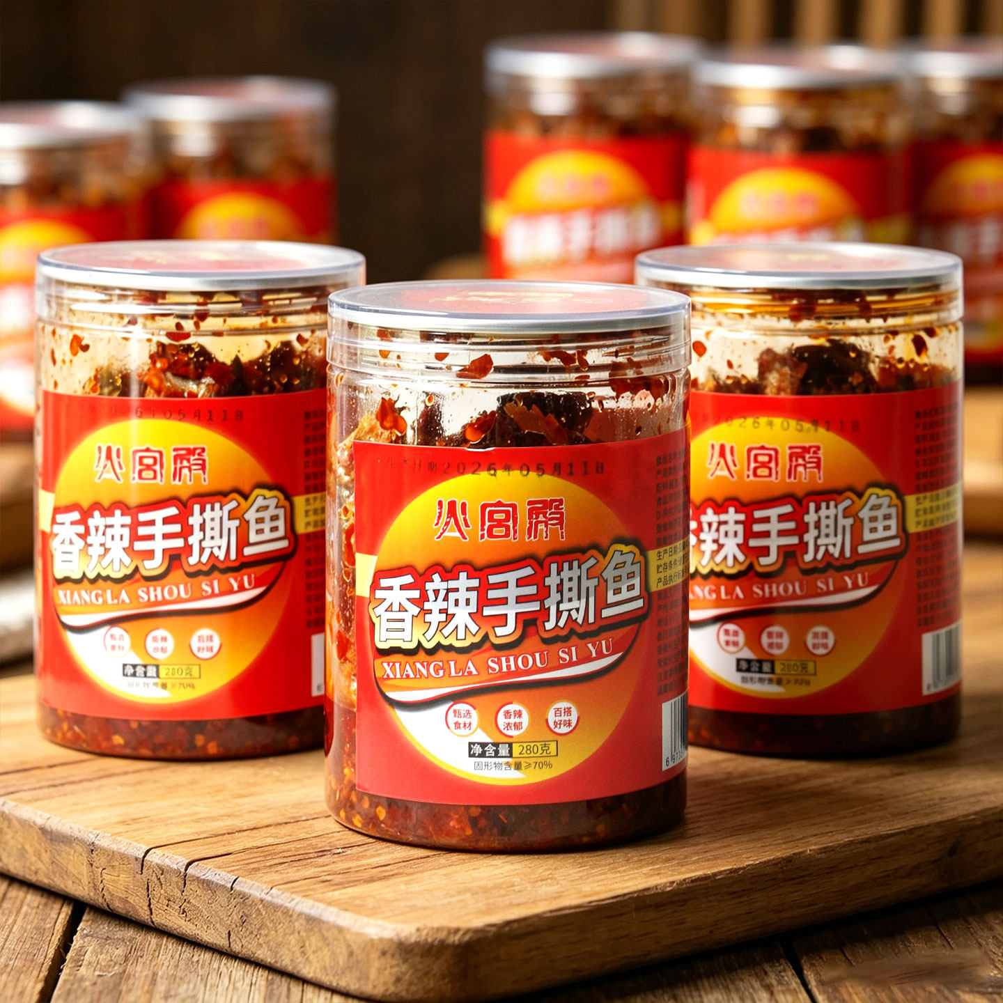 火宫殿香辣手撕鱼280g湖南香辣鱼即食下饭菜鱼干熟食小鱼仔下酒菜