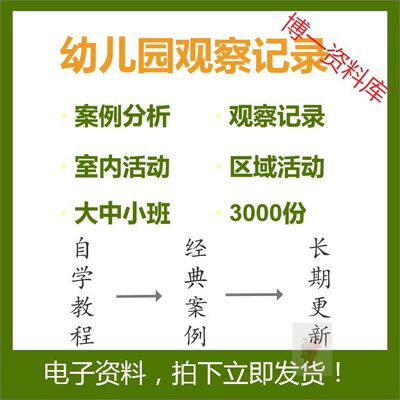 幼儿园区域活动自主游戏托班大中小班观察记录幼小衔接优秀案例