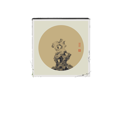 太湖石新中式风茶室定做装饰画