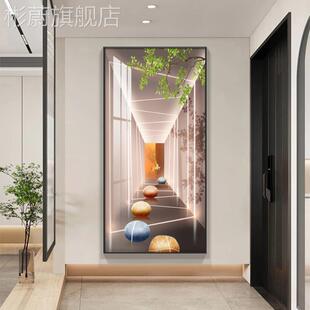 网红关装饰画客厅走廊过道挂玄画新款石来运延伸空间入户玄转幻画