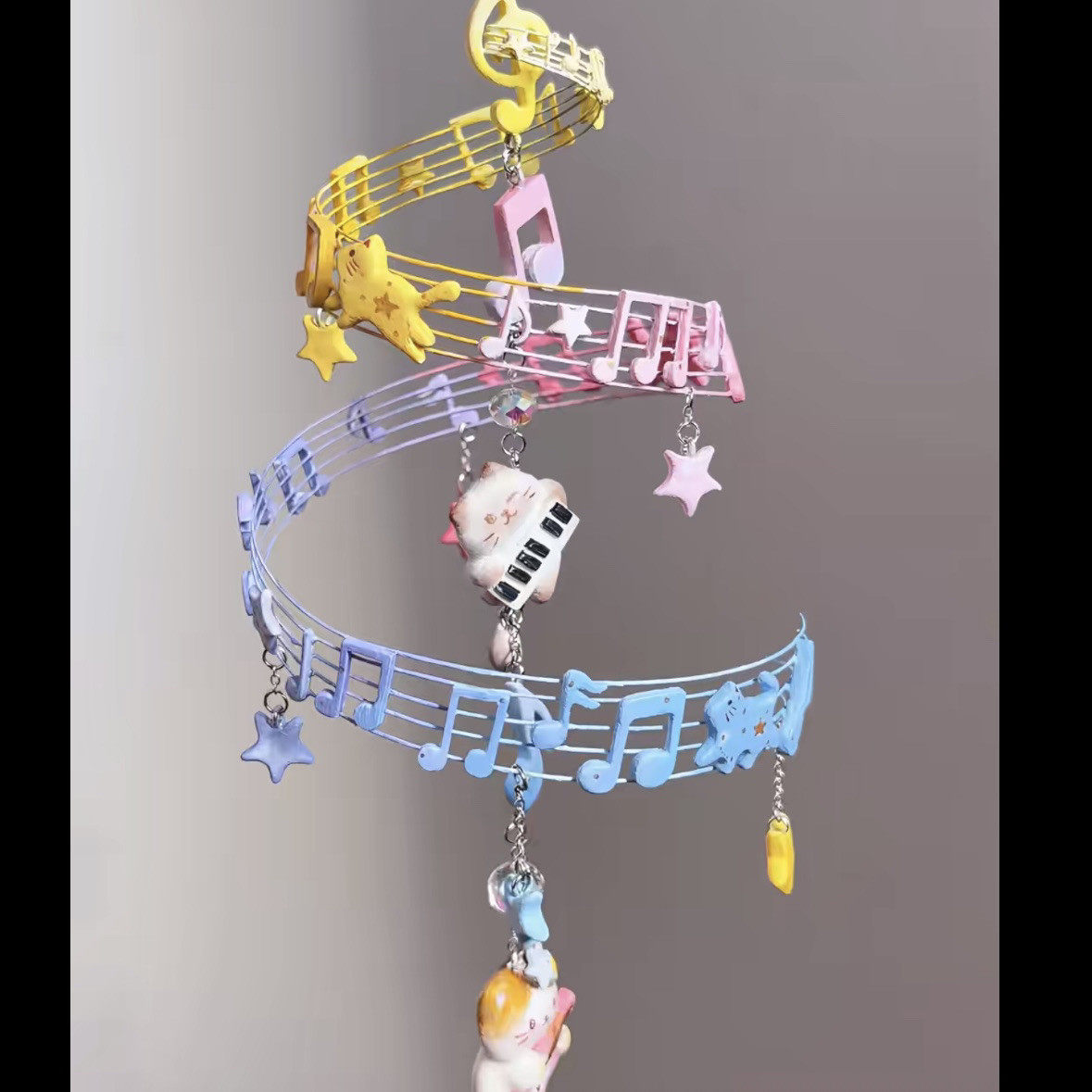 猫与音符粘土挂件创意diy手工材